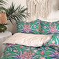 Chaya Boho Bedding Green Floral Bedding, Tropical Duvet Cover Set | Dusk & Bloom