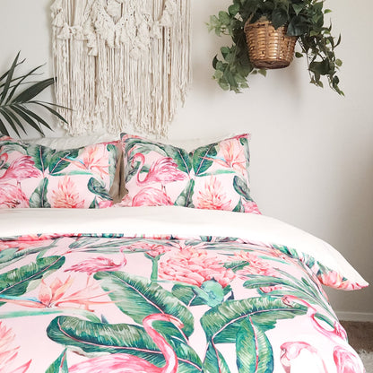 Keyes Pink Flamingo Bedding Set, Tropical Duvet Cover Set | Dusk & Bloom