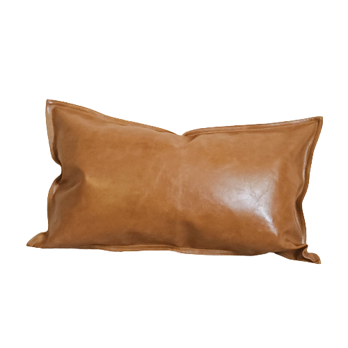 Daryl Faux Leather Pillow Cover Brown Faux Leather Throw Pillow | Dusk & Bloom