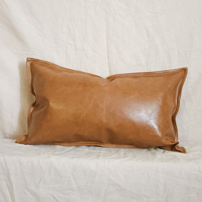 Daryl Faux Leather Pillow Cover Brown Faux Leather Throw Pillow | Dusk & Bloom