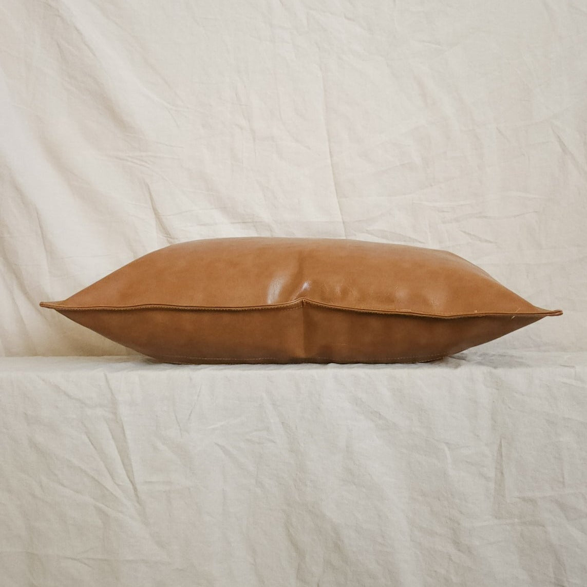 Daryl Faux Leather Pillow Cover Brown Faux Leather Throw Pillow | Dusk & Bloom