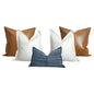 Drew Blue & Brown Modern Rustic 5 Pillow Cover Combo | Dusk & Bloom